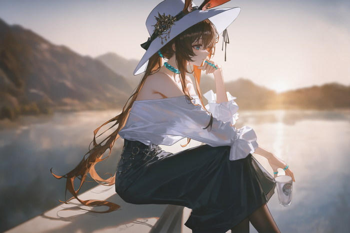 Amiya Anime Art, , Arknights, Amiya, Animal Ears,  