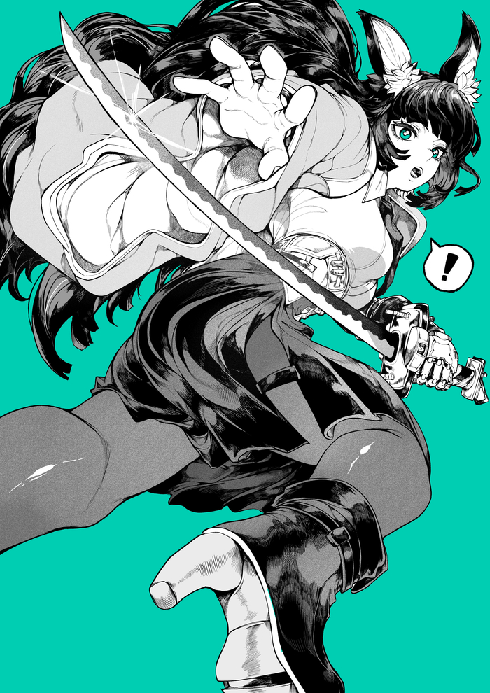  , , Anime Art, Zenless Zone Zero, Hoshimi Miyabi (zzz), , Game Art, Animal Ears