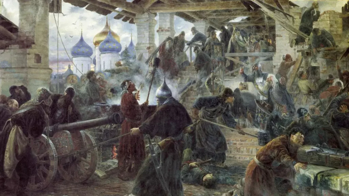 Оборона Троице-Сергиевой лавры. Картина В. Милорадовича, 1894 год