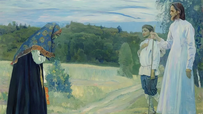 Путник. Картина М. Нестерова, 1921 год