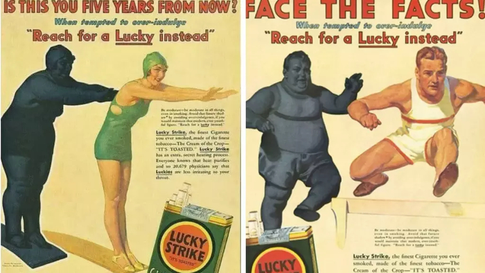 Реклама сигарет Lucky Strike в 20-х годах XX века