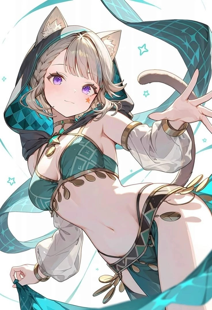 Lynette , Anime Art, Animal Ears, Lynette (Genshin Impact), Genshin Impact