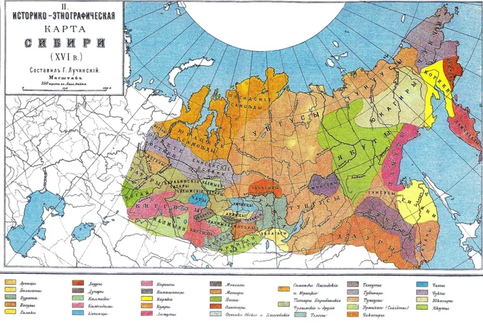 Историко-этнографическая карта Сибири Лучинского