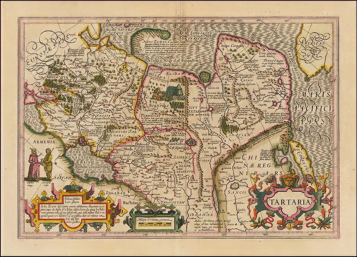 Карта Тартарии в «Атласе» Меркатора, 1628 год
