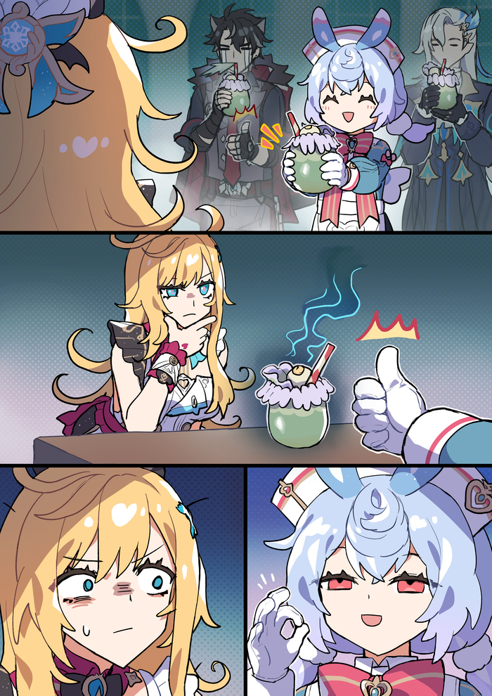   ? Genshin Impact, Escoffier (Genshin Impact), Sigewinne, Neuvillette (Genshin Impact), Wriothesley, Anime Art, , 