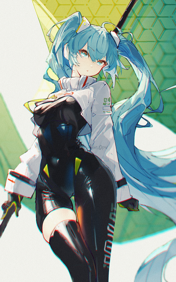 Hatsune Miku #276 , Anime Art, Hatsune Miku, ,  , , Bodysuit, Racing Miku, 