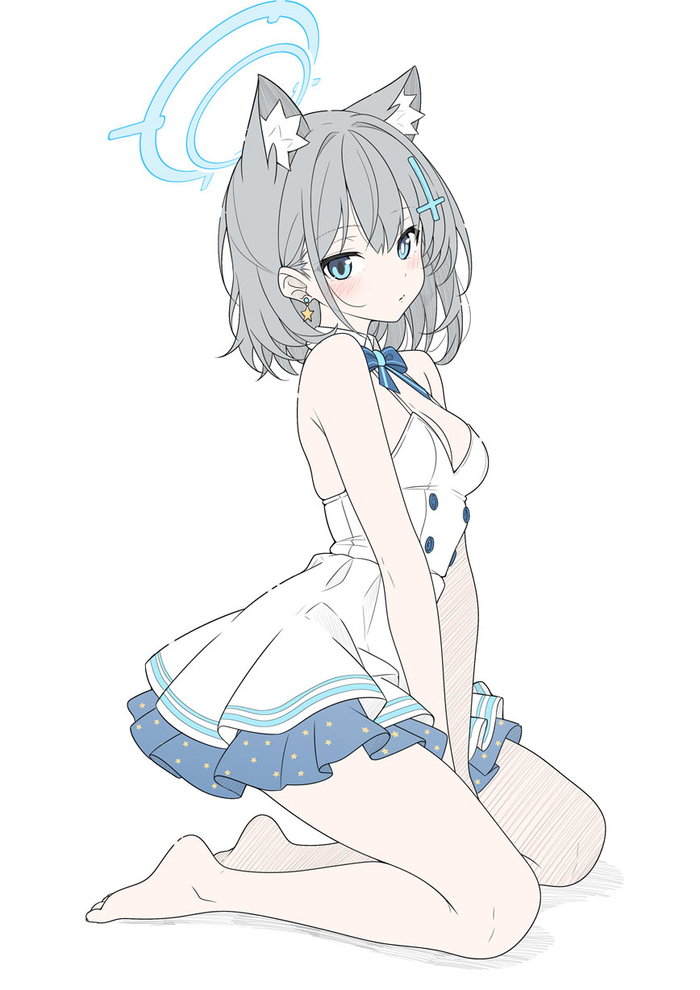  Blue Archive, Sunaookami Shiroko, , , , , Anime Art, T1kosewad, Animal Ears