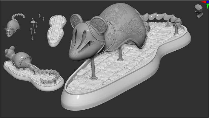 "  "/ Figurine"Mouse Armor " Zbrush, 3D , 3D, 3D , ,  