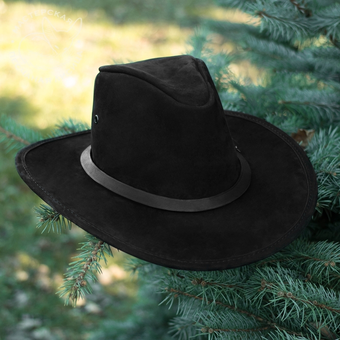 кожаная шляпа: черный стетсон