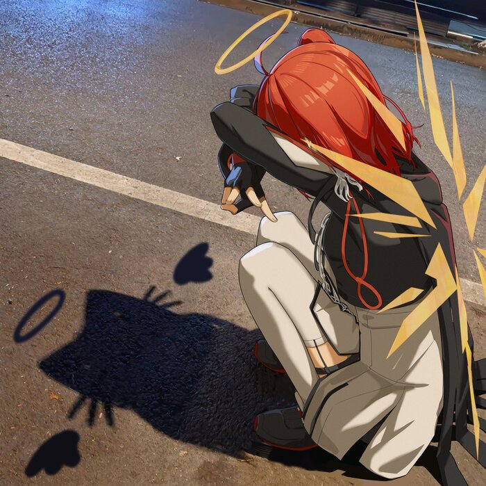 Exusiai #001 , Anime Art, Arknights, Exusiai the New Covenant, , , Cat Shadow