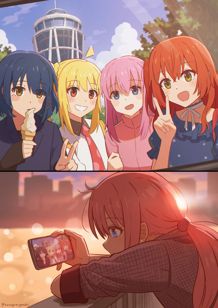   , Anime Art, Yamada Ryou, Ijichi Nijika, Gotou Hitori, Kita Ikuyo, Bocchi the Rock!