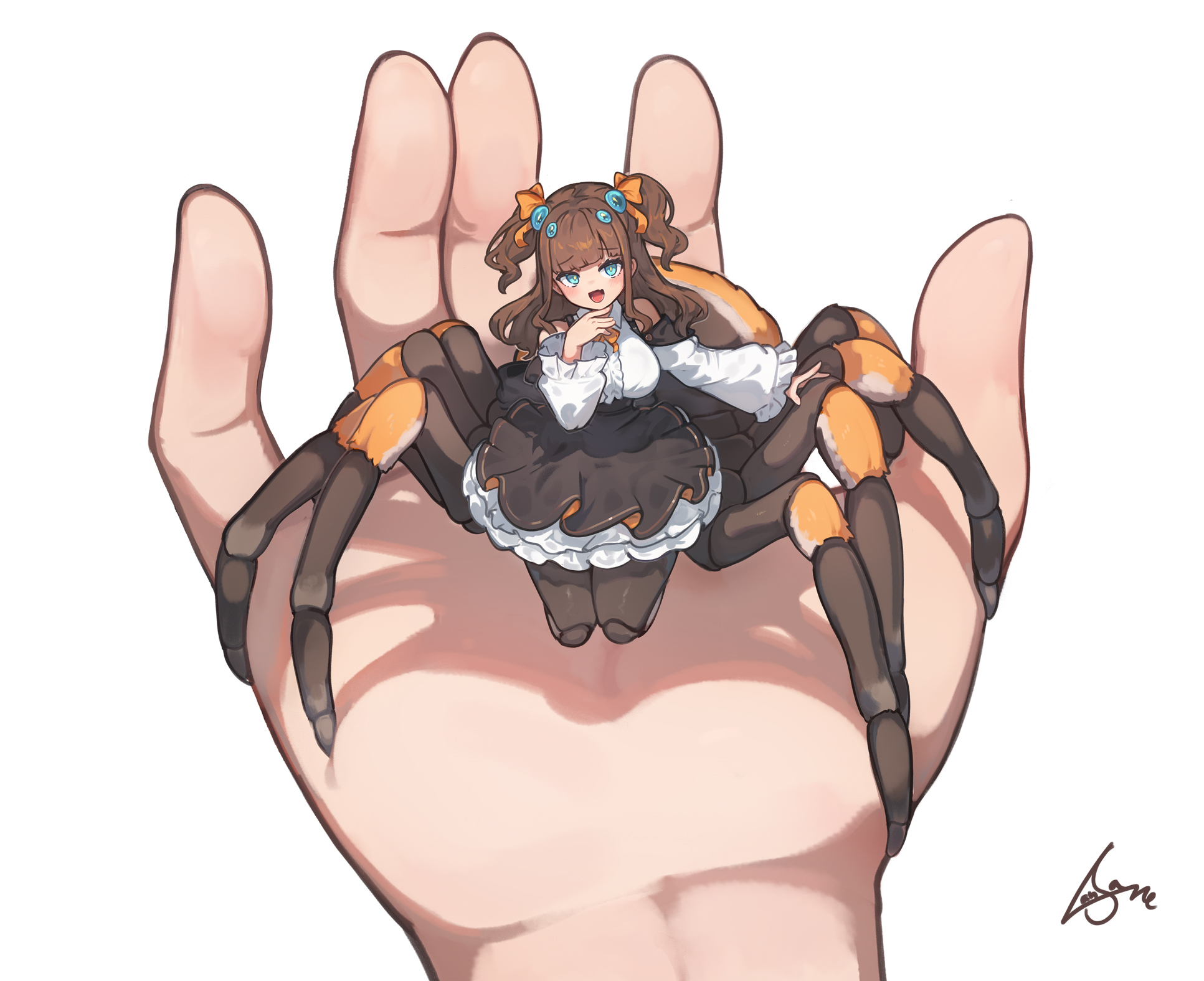 Бабочка - Аниме, Anime Art, Паук, Рука, Monster Girl