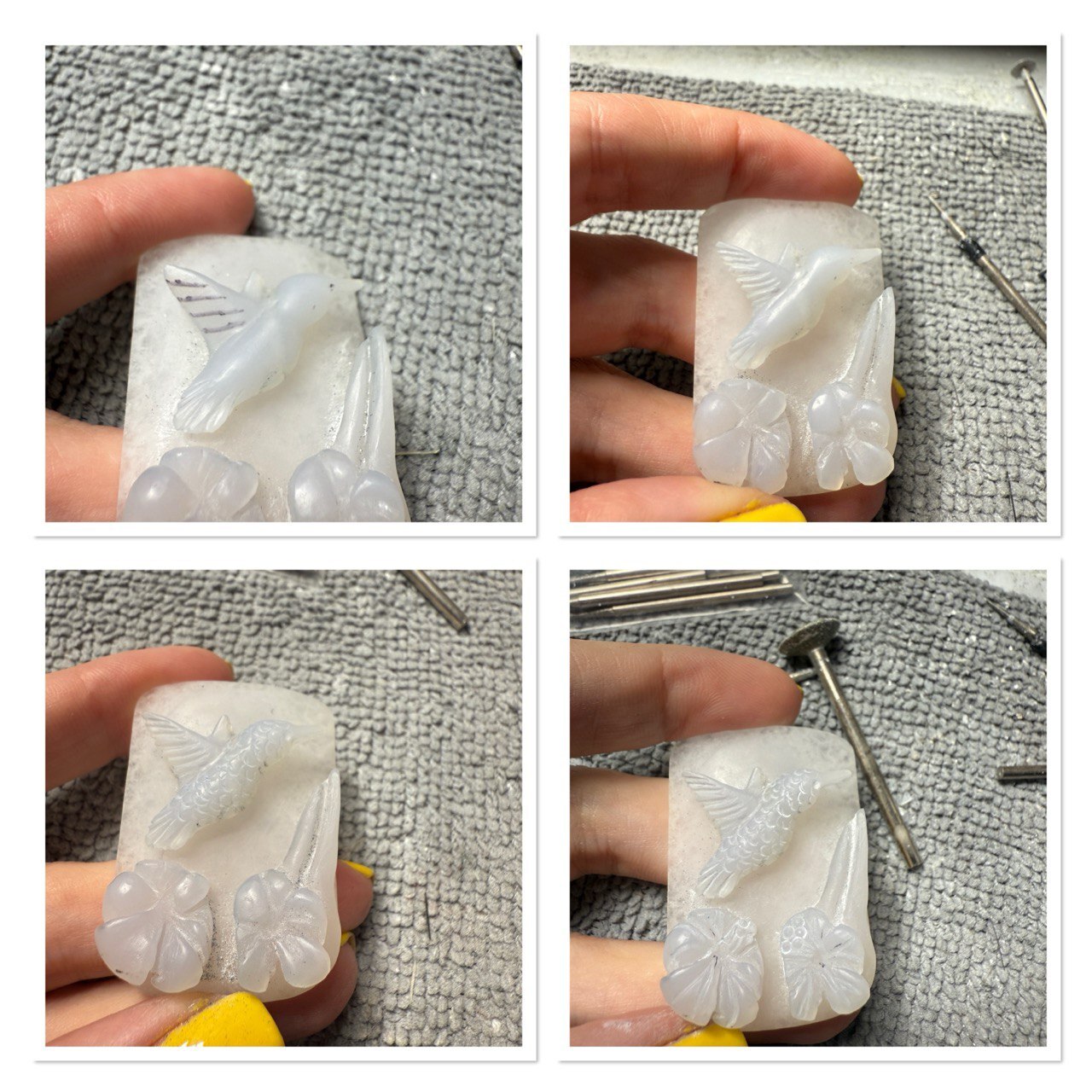 Hummingbird from sapphirine - cameos, Hummingbird, Longpost, Stone agate, Stone carving, Needlework, With your own hands, Needlework with process, My