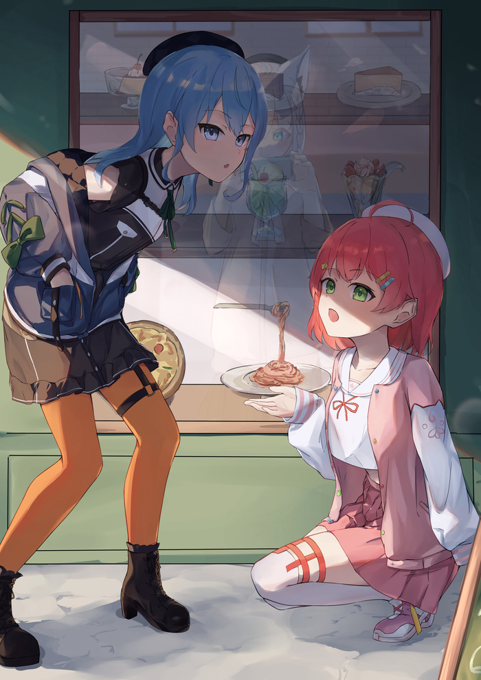  Hololive, Virtual YouTuber, Sakura Miko, Hoshimachi Suisei, Shirakami Fubuki, Anime Art, , , 