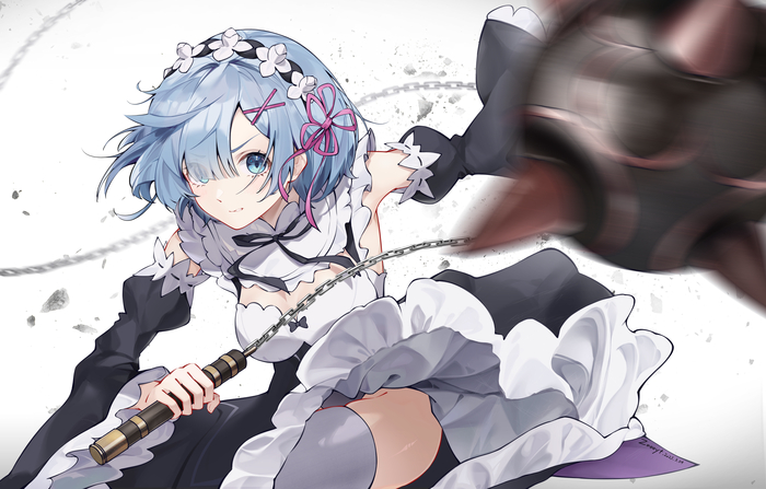 Rem Anime Art, , Re:Zero Kara, Rem (Re:Zero Kara), Pixiv, 