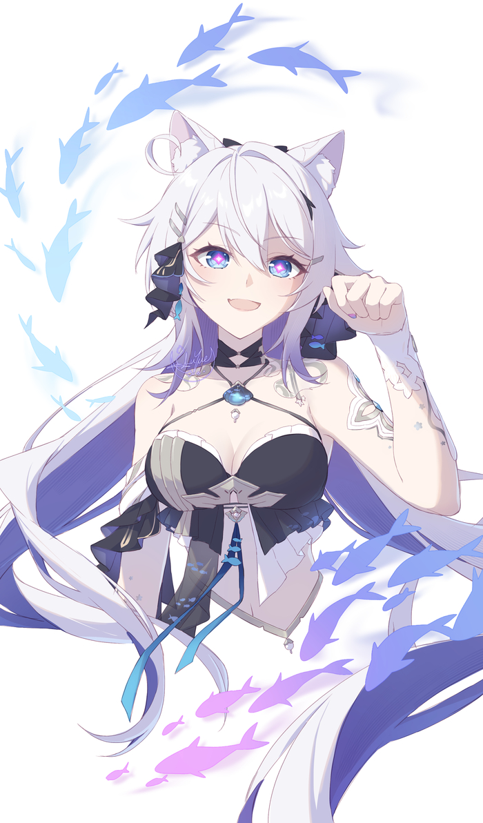 Kiana Anime Art, , Honkai Impact, Kiana Kaslana, Animal Ears
