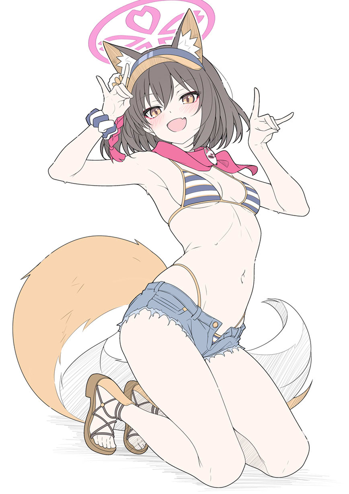    Blue Archive, Kuda Izuna, , , , Anime Art, , Animal Ears, T1kosewad,   