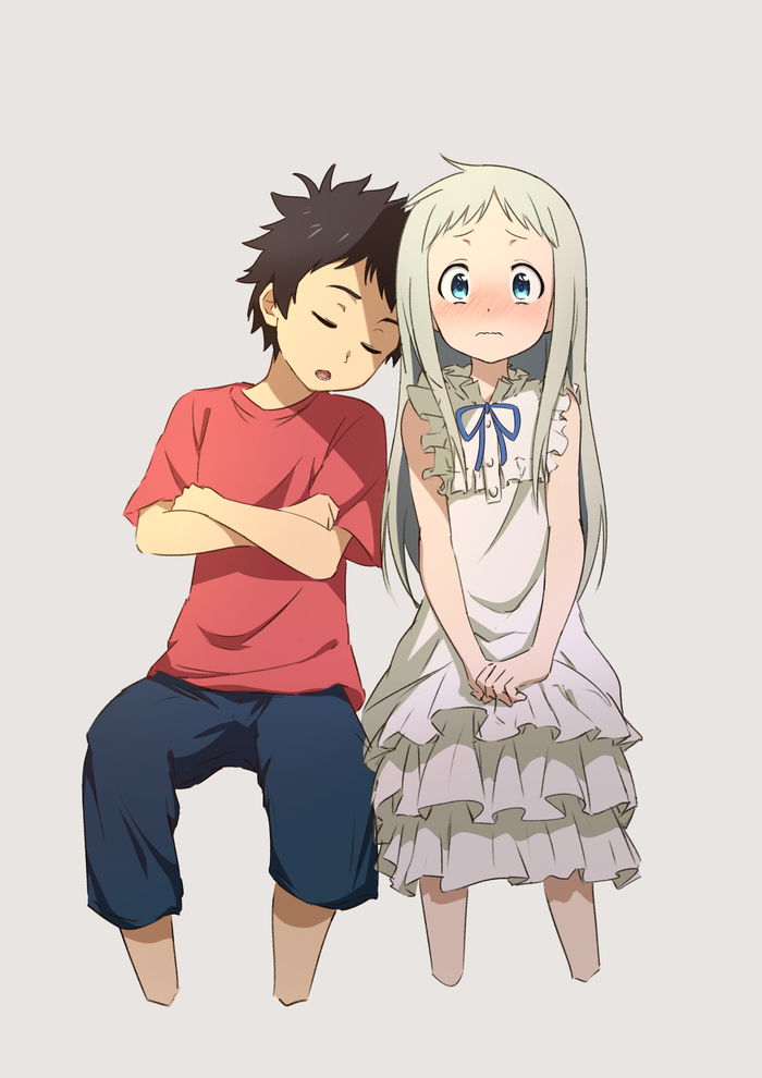 Jintan & Menma Anime Art, , Anohana, Honma Meiko, Pixiv, 