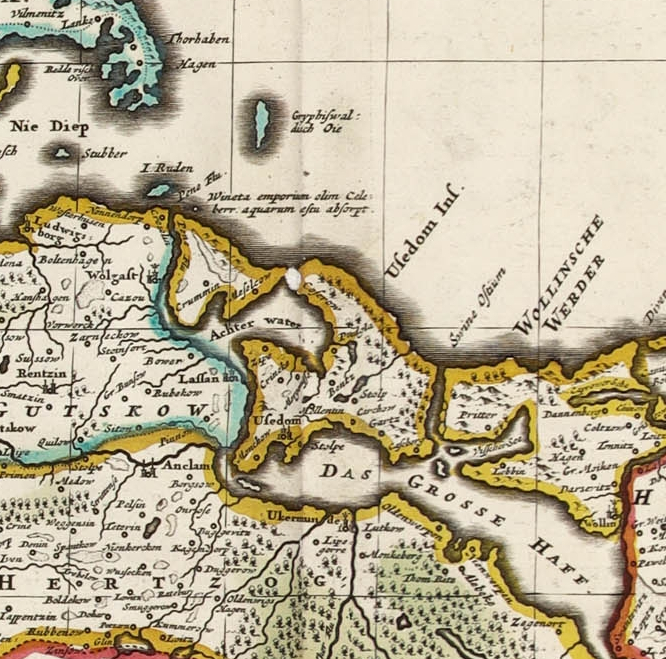 ������ (Wineta) �� Carte Geographique du Duché de Pomeranie et Mecklenbourg. 1709, Claes Jansz. Visscher.