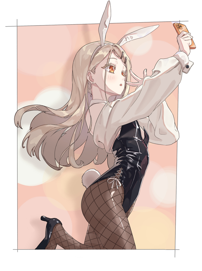  , Anime Art, Bunnysuit, Bunny Ears, Idolmaster, Gakuen Idolmaster, Shinosawa Hiro