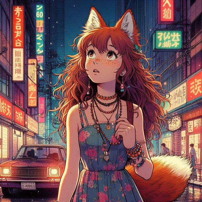 День рыжих! Аниме, Арты нейросетей, Anime Art, Нейронные сети, Арт, Девушки, Original Character, Кицунэ, Animal Ears, Хвост, Рыжие, Веснушки, Ginger & White, Длиннопост