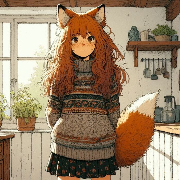 День рыжих! Аниме, Арты нейросетей, Anime Art, Нейронные сети, Арт, Девушки, Original Character, Кицунэ, Animal Ears, Хвост, Рыжие, Веснушки, Ginger & White, Длиннопост
