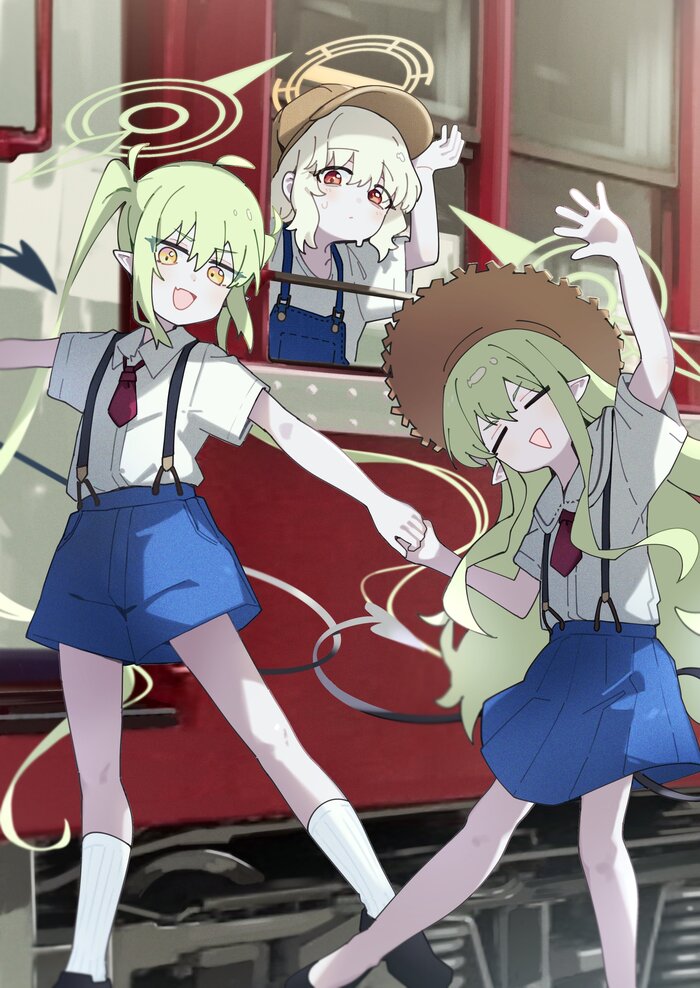  , Anime Art, Blue Archive, Tachibana Hikari, Tachibana Nozomi, Utsumi Aoba
