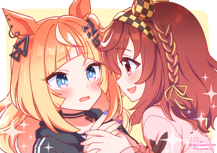 Espoir City & Buena Vista , Anime Art, Uma Musume Pretty Derby, Espoir City, Animal Ears, Buena Vista
