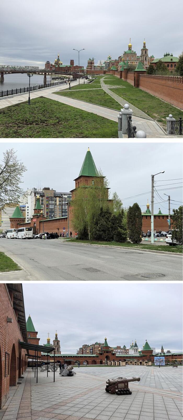 на территории кремля основные действа ещё не происходят видно холод весны и погода не способствует этому