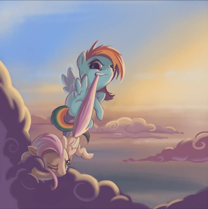  My Little Pony, Ponyart, Rainbow Dash, Fluttershy