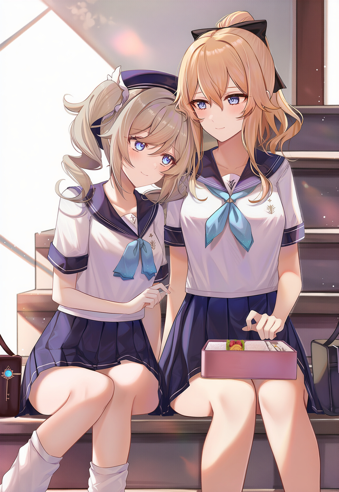  Anime Art, , Pixiv, Genshin Impact,  , Jean (Genshin Impact), Barbara (Genshin Impact)