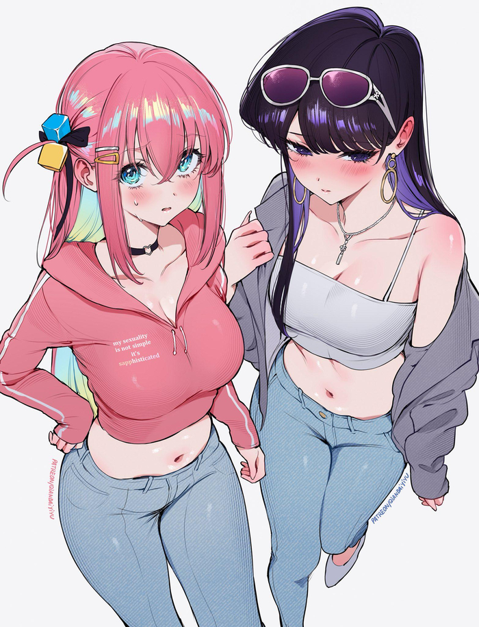   Anime Art, , Qiandaiyiyu, Bocchi the Rock!, Gotou Hitori, Komi-san wa Comyushou desu, Shouko Komi
