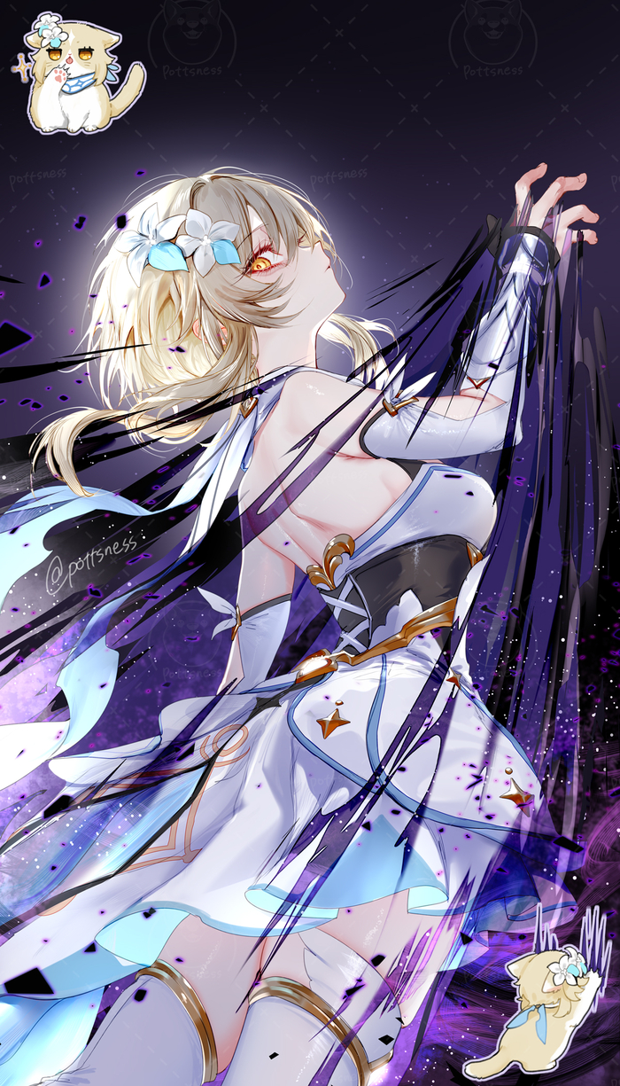 Corrupted Lumine Anime Art, , Lumine (Genshin Impact), Genshin Impact, Pottsness