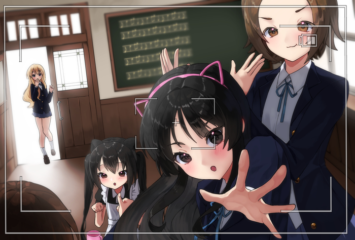 Houkago Tea Time , Anime Art, K-on, Akiyama Mio, Ritsu Tainaka, Yui Hirasawa, Azusa Nakano, Tsumugi Kotobuki