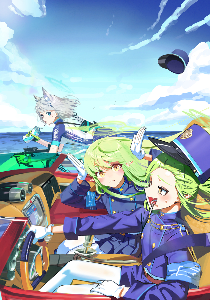  , Anime Art, Blue Archive, Tachibana Hikari, Tachibana Nozomi, Sunaookami Shiroko