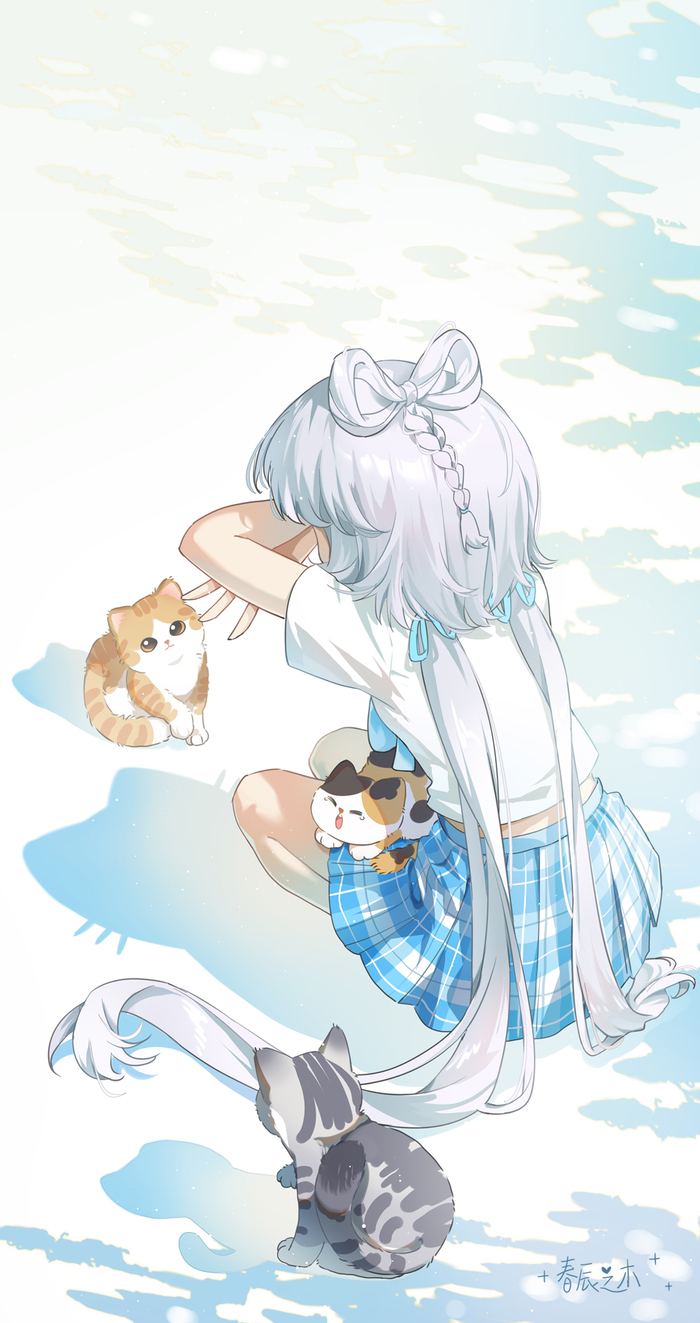  Anime Art, , Vocaloid, Vocaloid Art, Luo tianyi, Cat Shadow, Pixiv, 