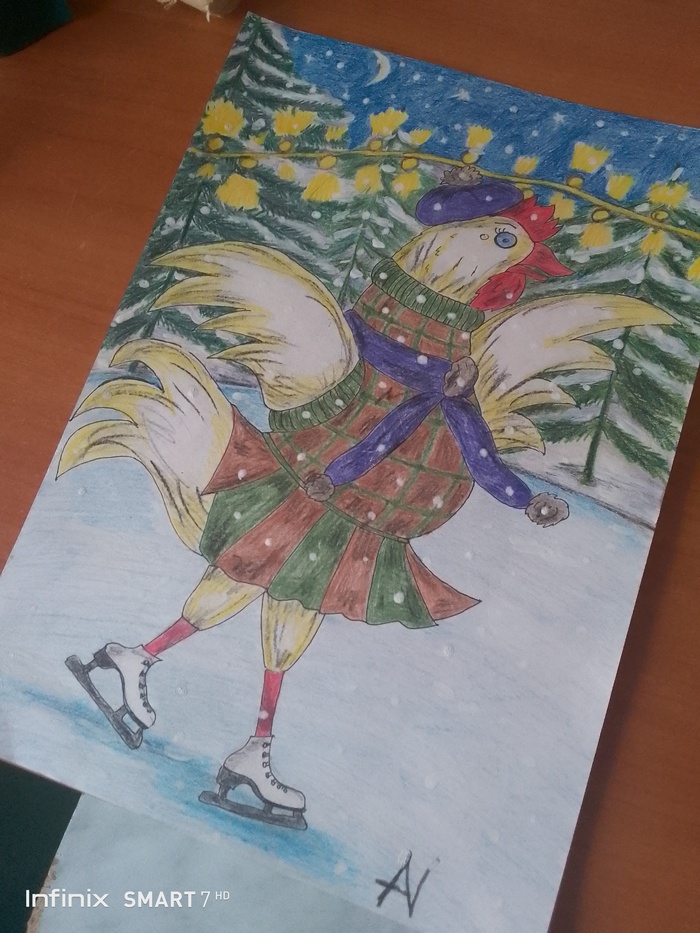 Цветные карандаши, гелиевая ручка, белила