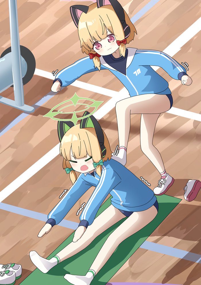   Blue Archive, Saiba Momoi, Saiba Midori, Anime Art, Game Art, , , 