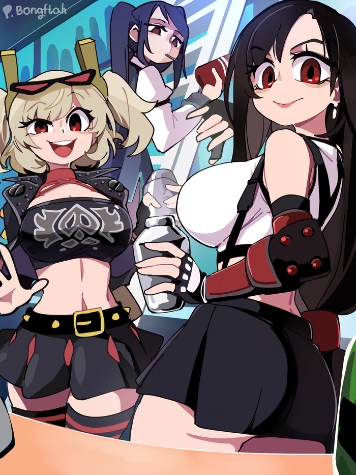  Anime Art, , , , Zenless Zone Zero, Burnice White (zzz), Va-11 hall-a, Julianne stingray, Final Fantasy VII, Tifa Lockhart