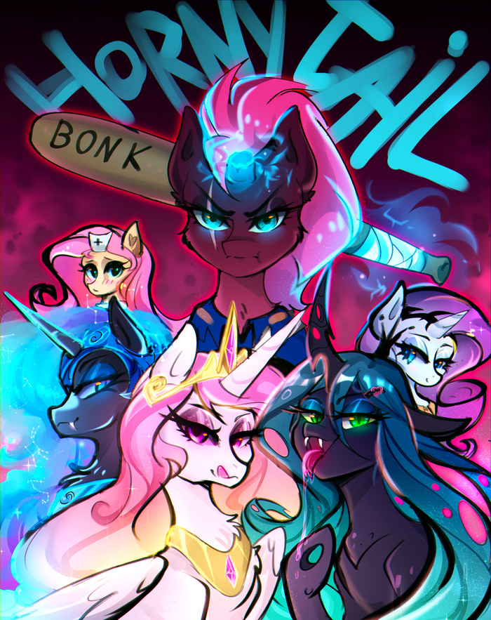   My Little Pony, Tempest Shadow, Princess Celestia, Nightmare Moon, Queen Chrysalis, Fluttershy, Rarity, Koveliana