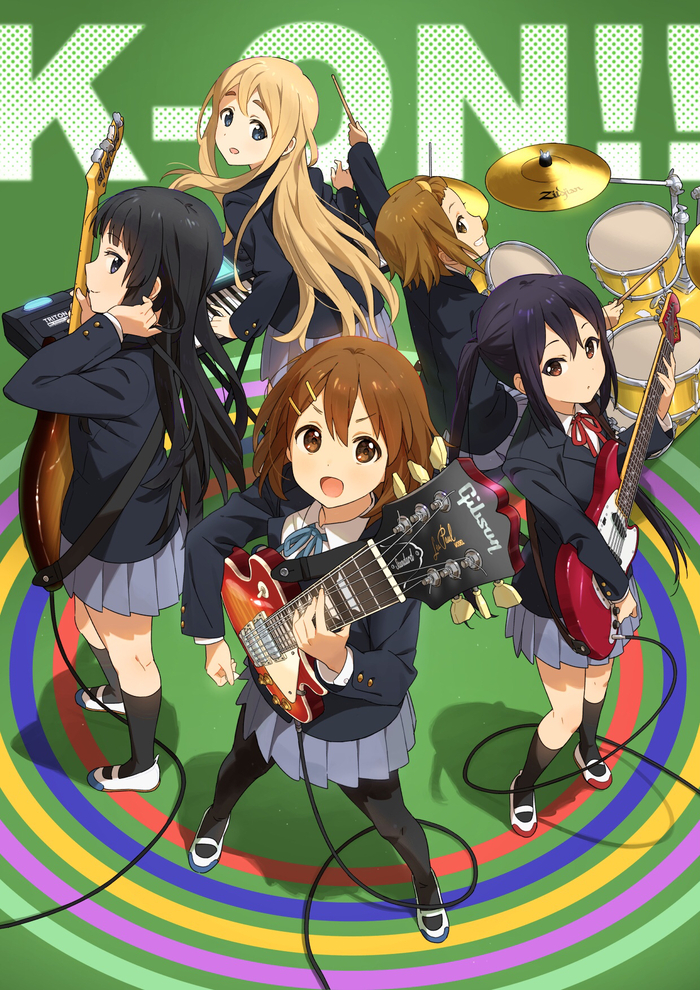 HTT Anime Art, , K-on, Yui Hirasawa, Akiyama Mio, Tsumugi Kotobuki, Ritsu Tainaka, Azusa Nakano, Pixiv, 