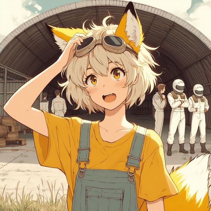     , , Anime Art, , , Animal Ears, , , Original Character, , , Ginger & White, 
