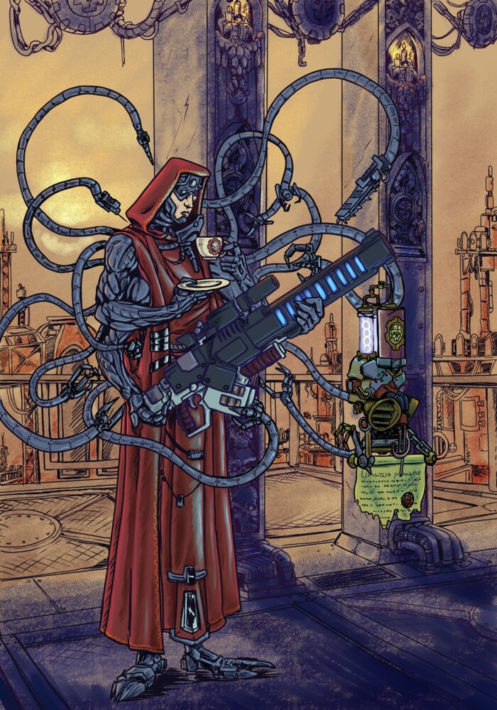      , Warhammer 40k, Wh Art, Warhammer, Adeptus Mechanicus, Dark Mechanicus, Imperium, Techpriest, Servitor