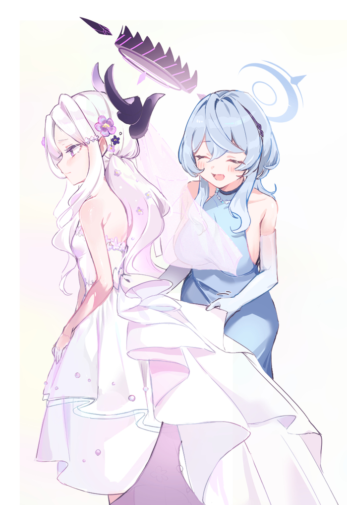     , Anime Art, Blue Archive, Sorasaki Hina, Amau Ako,   ,  