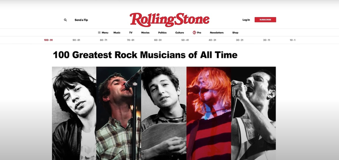 «Величайшие рок-музыканты всех времён»