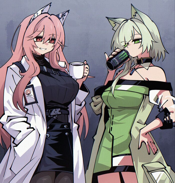   ii , Anime Art, Animal Ears, Arknights, Girls frontline: Neural Cloud, Kaltsit, Persicaria