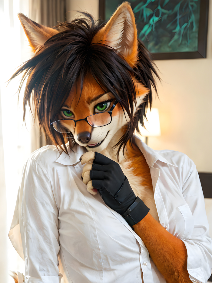    Wolfmks #1686 ,  , Furry Art, Furotica, Furotica female, Furry Fox, Stable diffusion 3