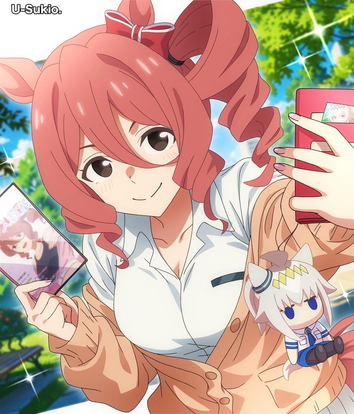 Norn Ace , Anime Art, Uma Musume Pretty Derby, Oguri Cap, Animal Ears, 