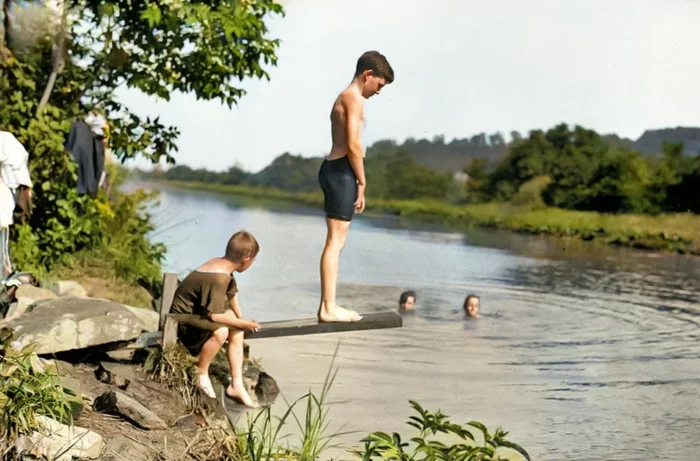 Подборка интересных и необычных фотографий из США. 20 раскрашенных фотографий ХХ века. Часть 23 20 век, Историческое фото, Старое фото, Фотография, США, Колоризация, Длиннопост