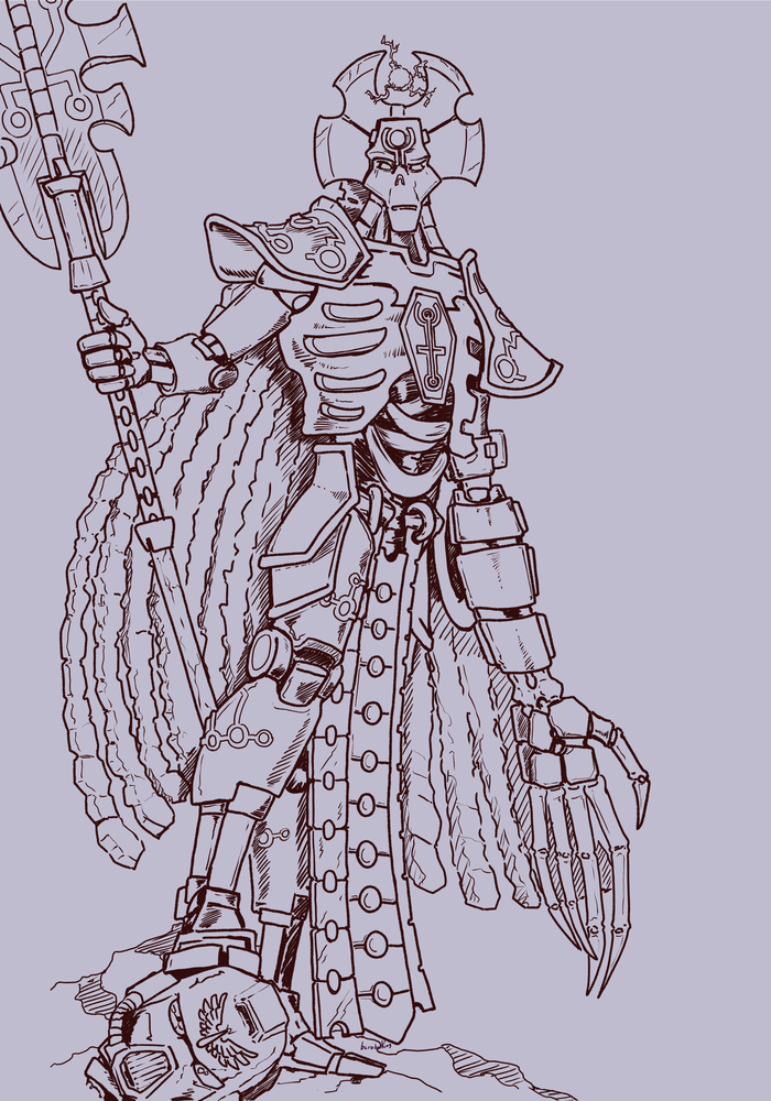    Warhammer 40k, Wh Art, Warhammer, , Necrons, Lineart
